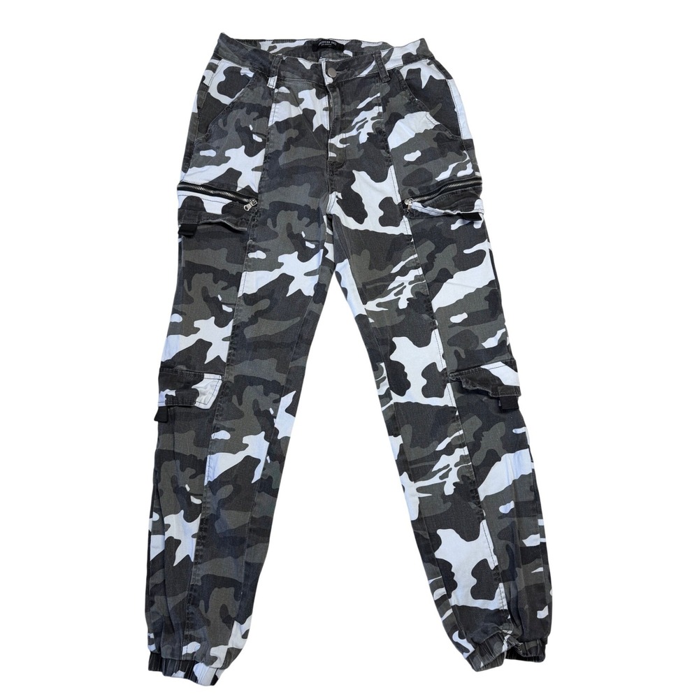 American Bazi Cargo Y2k Skater Grunge Gray Black White Camo Joggers Alt Large